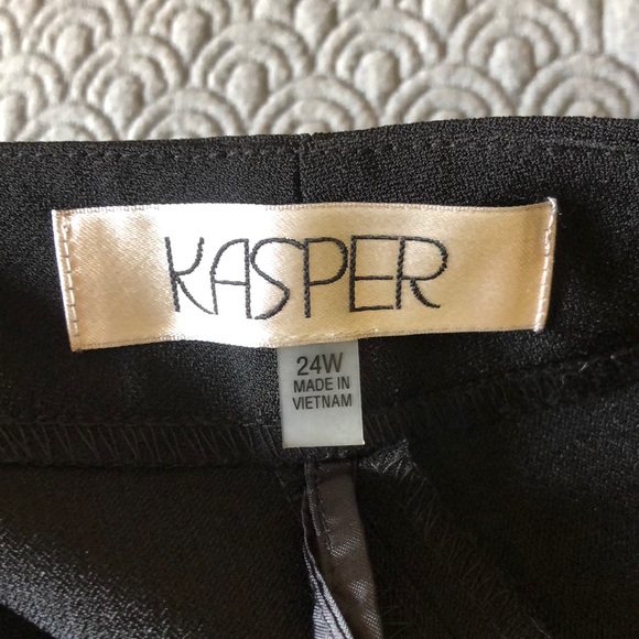 KASPER size 24W Dress Trouser Flat Front Part Elasticwaist Straight Leg $89 NEW - Picture 5 of 11